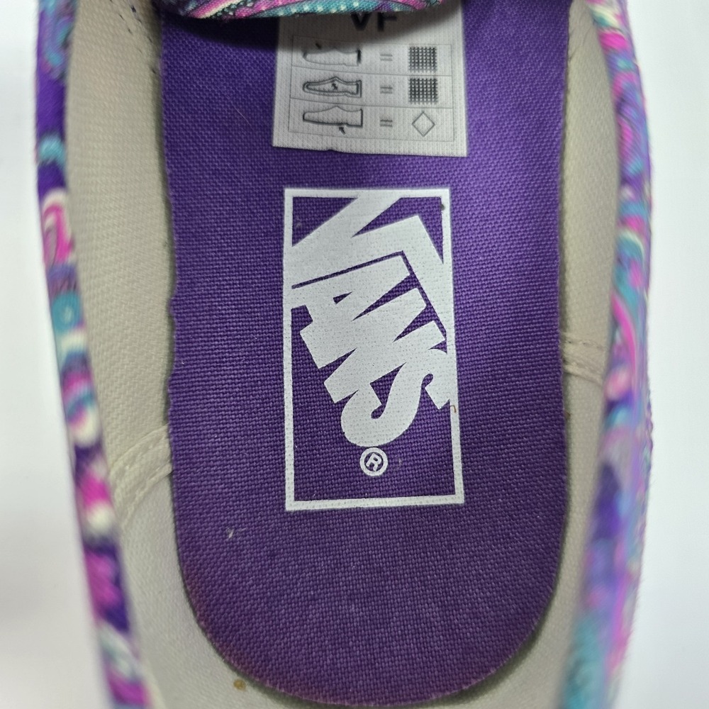 Vans Authentic Purple Paisley Canvas Low Top Sneakers Womens 6 Mens 4.5 - Picture 14 of 16